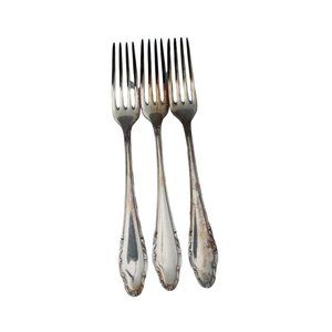 3 Vintage Wellner Germany Silverplate Dinner Fork 53967 Forks Set